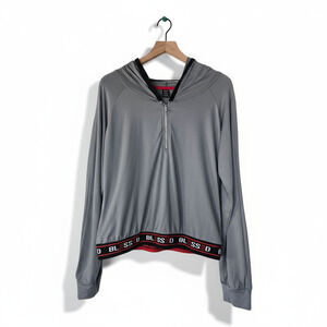 Red Fox Blessed Trim Gray Quarter Zip Hoodie Top Size 2X